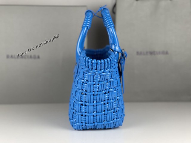 Balenciaga專櫃爆款漆面人造皮革編織敞口托特包 巴黎世家中號Bistro菜籃子包 款號：080807 fyj1274